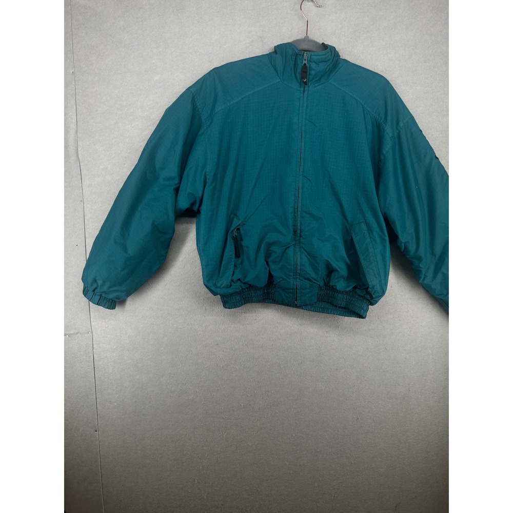 Helly Hansen Vintage Teal Ripstop Fleece Lined Sailing Bomber Jacket Mens S Y2k
